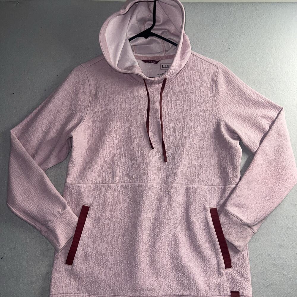 LL Bean Women's Small Pink Textured Long Sleeve Pullover Sweatshirt